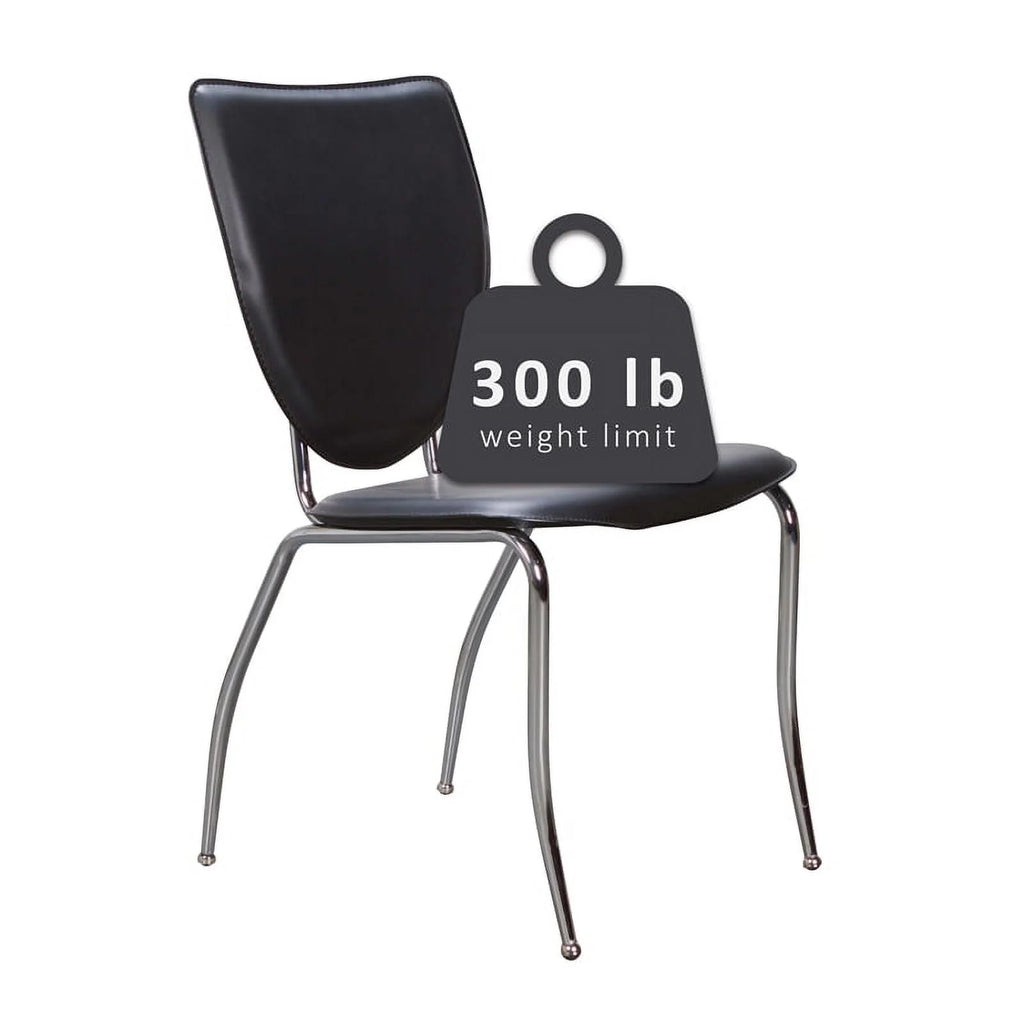 Black Metal Stacking Side Chairs Set of Two N344309
