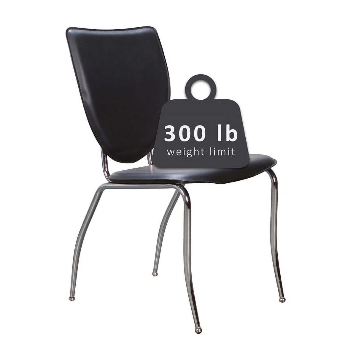 Black Metal Stacking Side Chairs Set of Two N344309