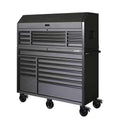 Heavy Duty 23-Drawer Rolling Tool Chest and Top Tool Cabinet Set in Matte Black J688