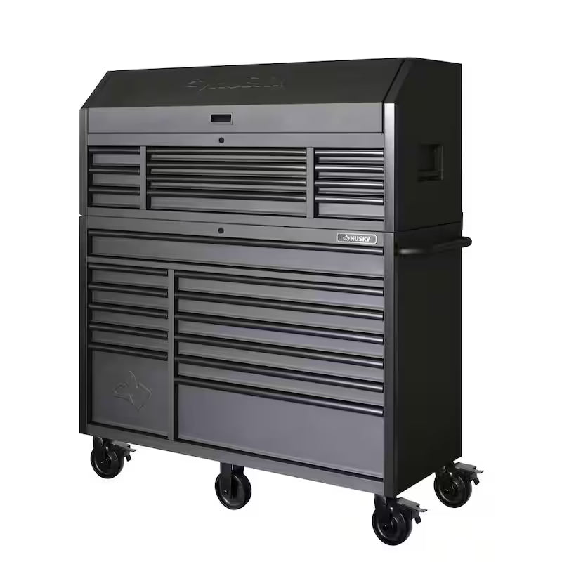 Heavy Duty 23-Drawer Rolling Tool Chest and Top Tool Cabinet Set in Matte Black J688