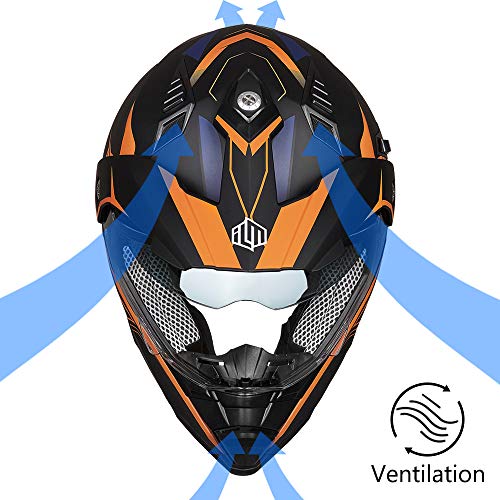 Dual Sport Full Face Motorcycle Helmet with Sun Visor X296