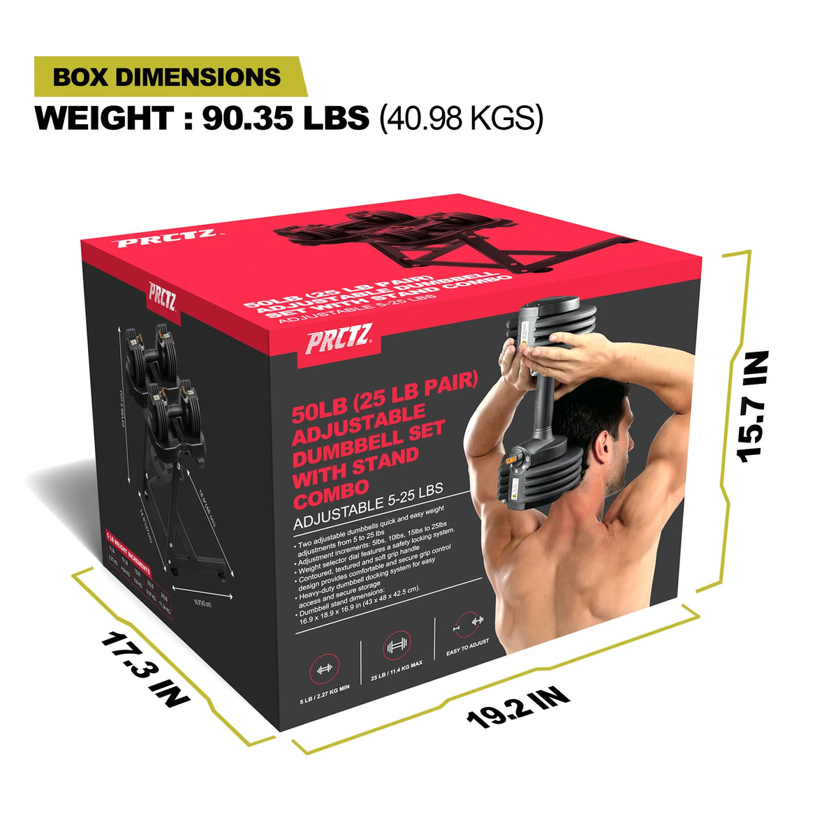 10-30lb Quick Select Adjustable Dumbbell Pair with Stand M2856