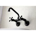 Two Handle Wall Mount Kitchen Faucet Matte Black T38779