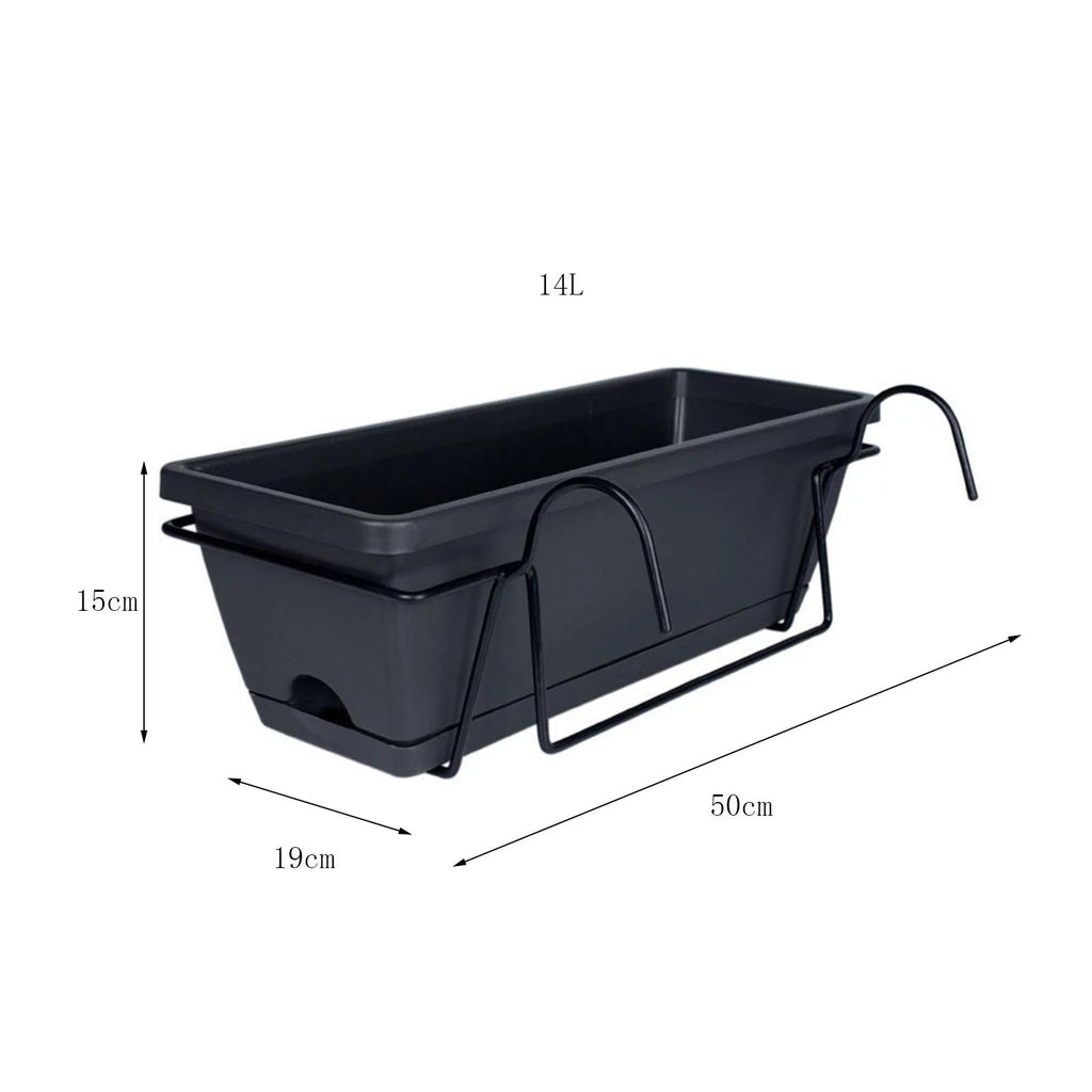 Balcony Railing Hanging Planter Grey H594