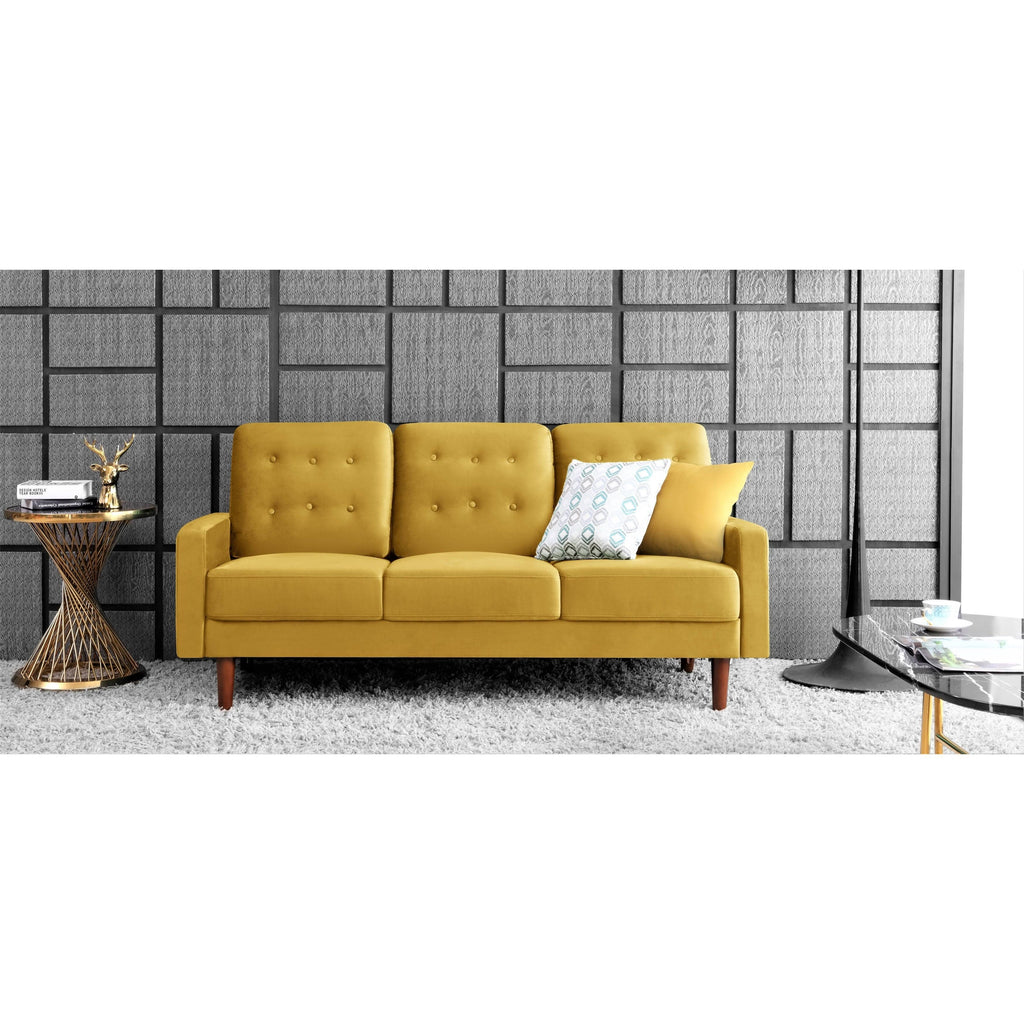 Blue Upholstered Button Tufted Sofa Q69712