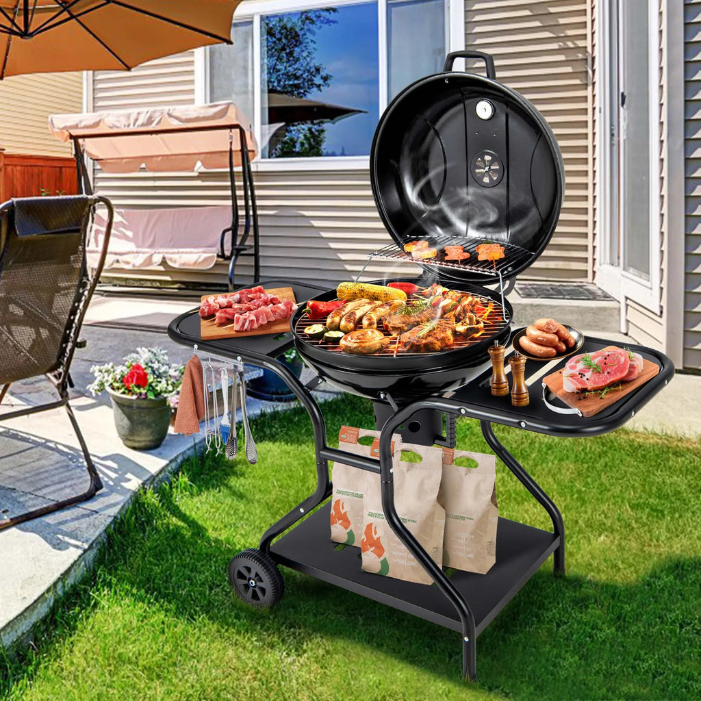 22 inch Charcoal BBQ Grill with Thermometer B540