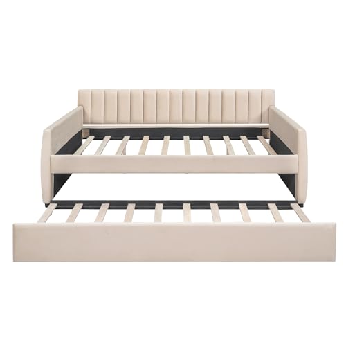 Twin Size Upholstered Daybed with Trundle W494