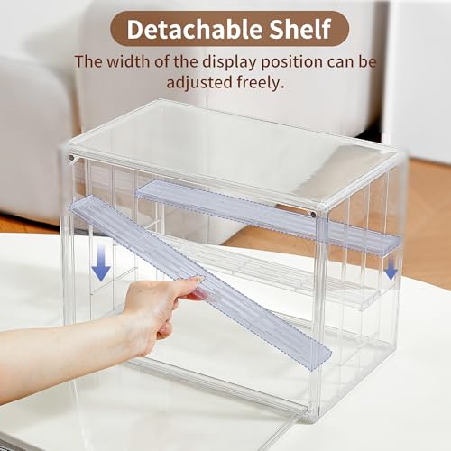 Acrylic 3 Layer Adjustable Display Case with Magnetic Door 2Pack R585