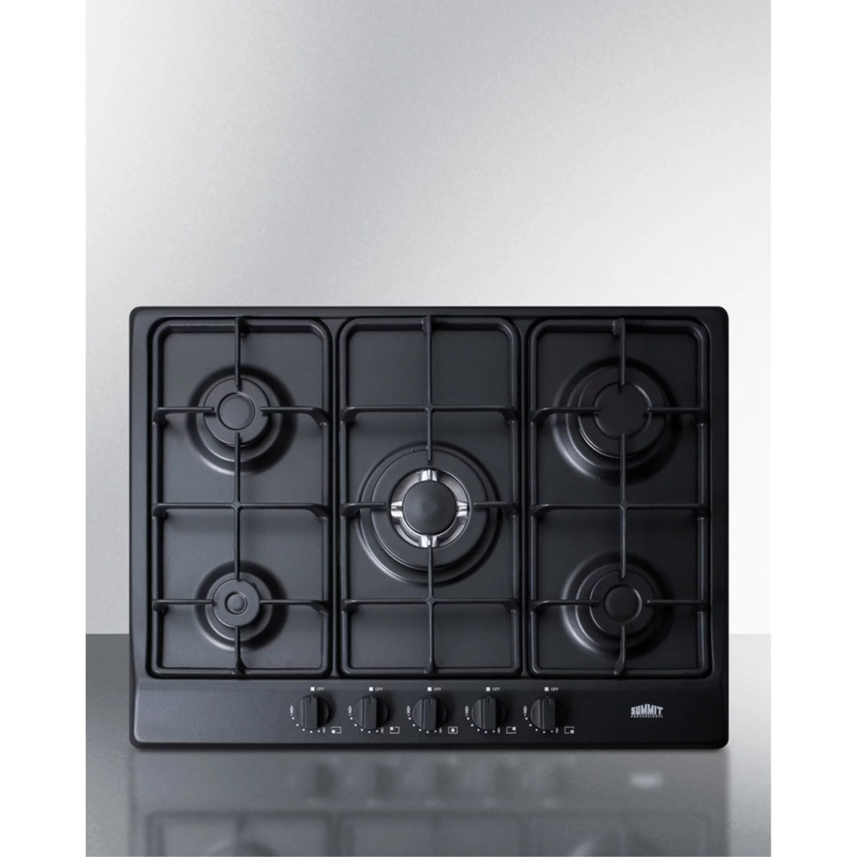 Black 5-Burner Gas Cooktop with Sealed Burners K85728