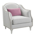 Beige Fabric Accent Chair with Pillow P5968