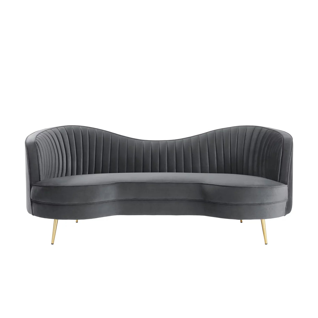 Gray Velvet Loveseat F8155