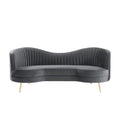 Gray Velvet Loveseat F8155