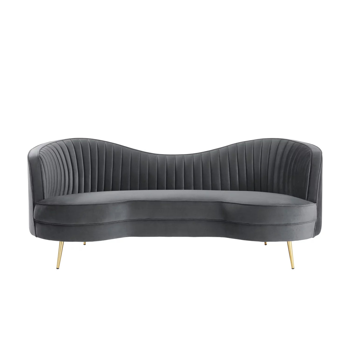 Gray Velvet Loveseat F8155