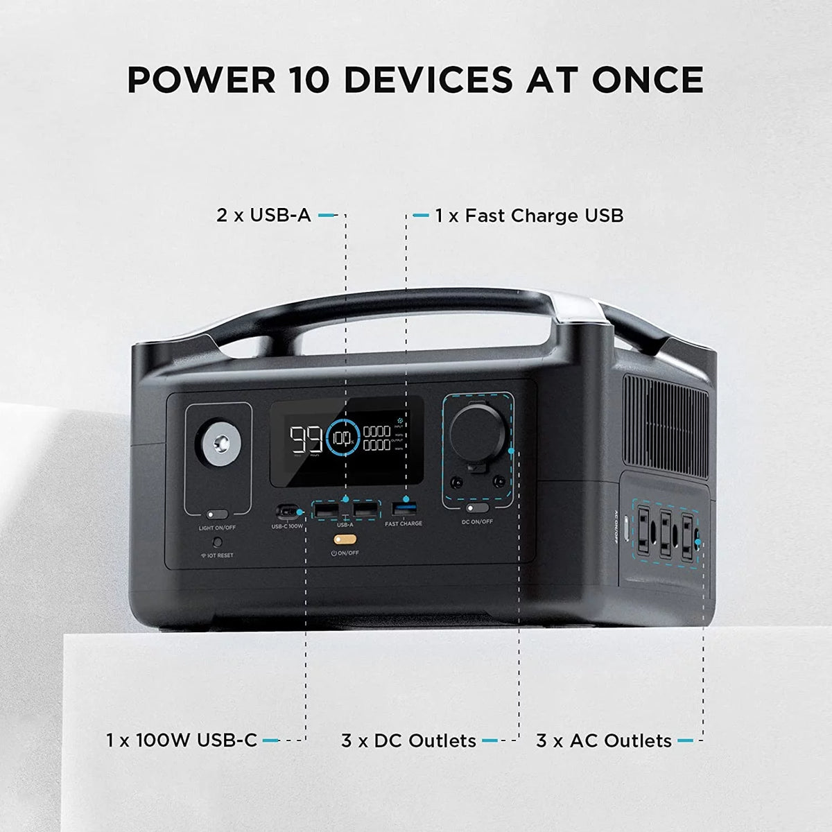 Portable Power Station 288Wh 600W AC Output H200