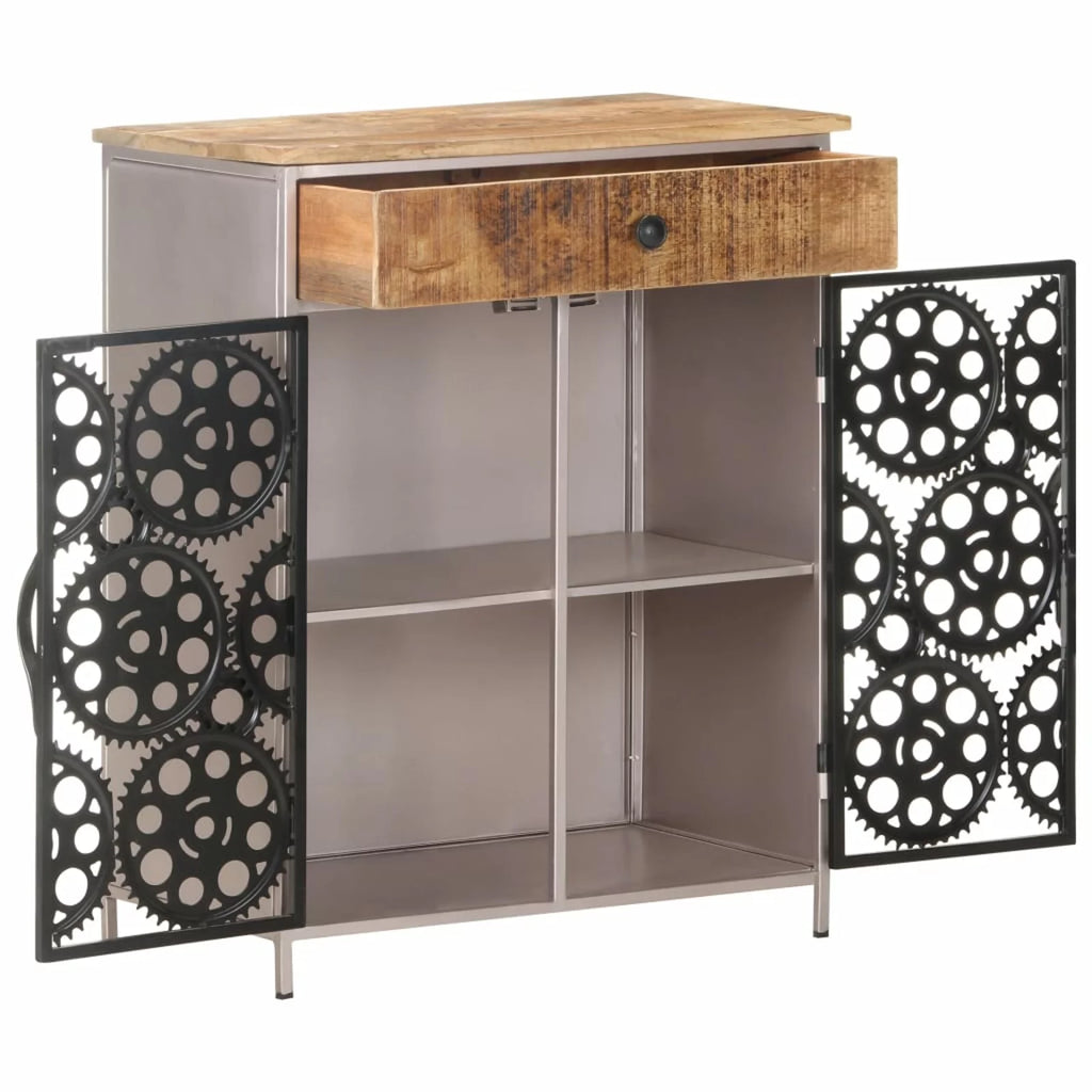 Rough Mango Wood & Iron Sideboard Z57593
