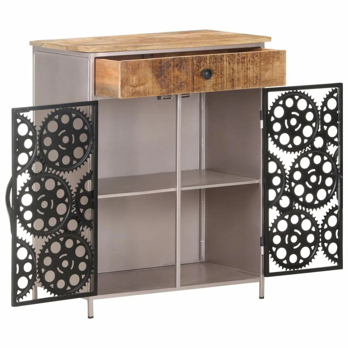 Rough Mango Wood & Iron Sideboard Z57593