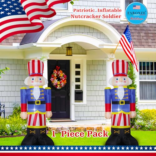 8Ft Patriotic Nutcracker Inflatable Decoration E25804