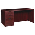Mahogany Laminate Left-Pedestal Desk O21794