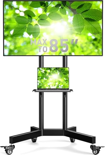 Rolling TV Stand on Wheels for 32-85 Inch Screens up to 132 lbs D166