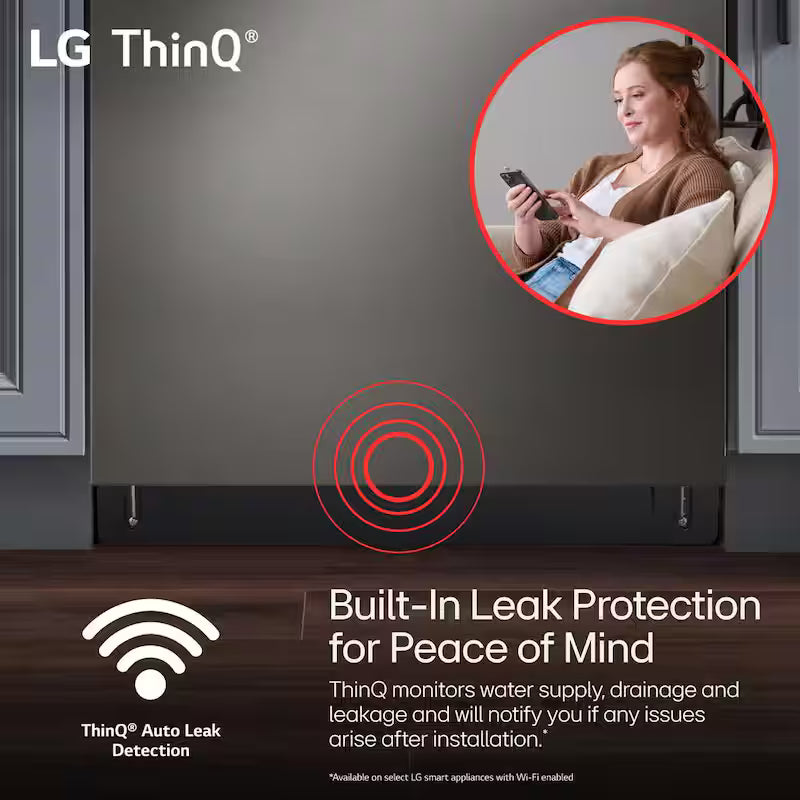 24 in. Smart Wi-Fi Dishwasher, Black Stainless Steel Y65934