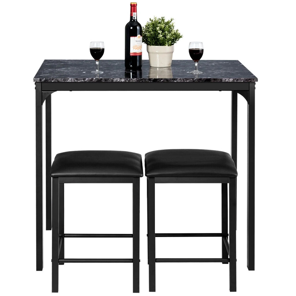 Counter Height Dining Set Faux Marble Table Q364086