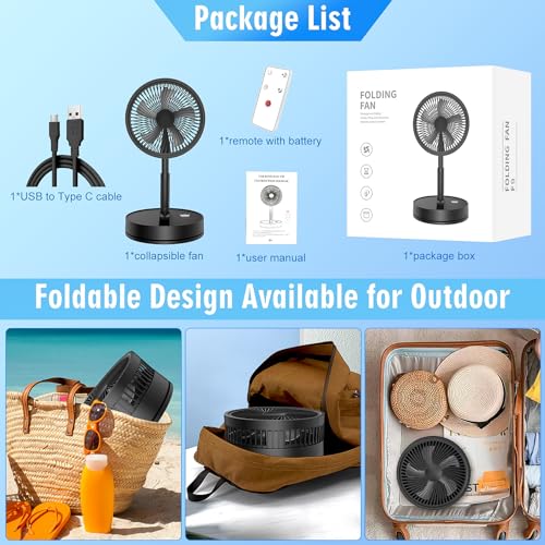 Portable Foldable Rechargeable Oscillating Fan X178374