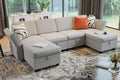 Grey U Shaped 6 Seats Modular Sectional Sofa P626573