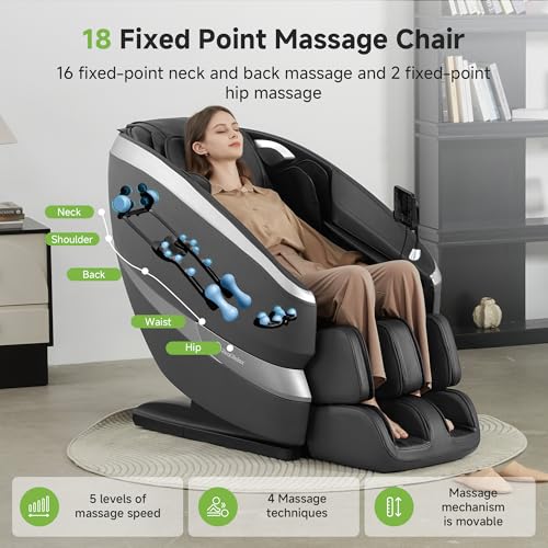 Black Full Body Zero Gravity Shiatsu Massage Recliner N640