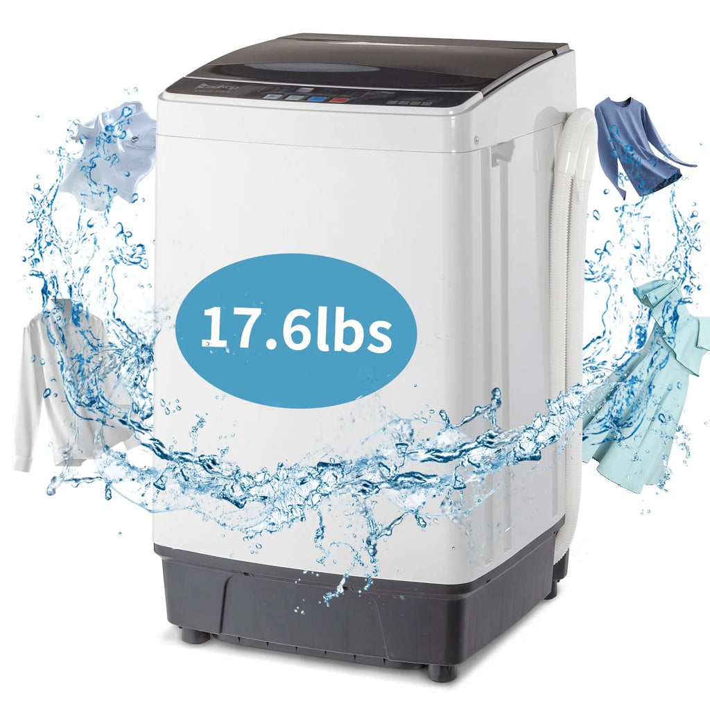 Full Automatic Washing Machine with Drain Pump, White And Black D439
