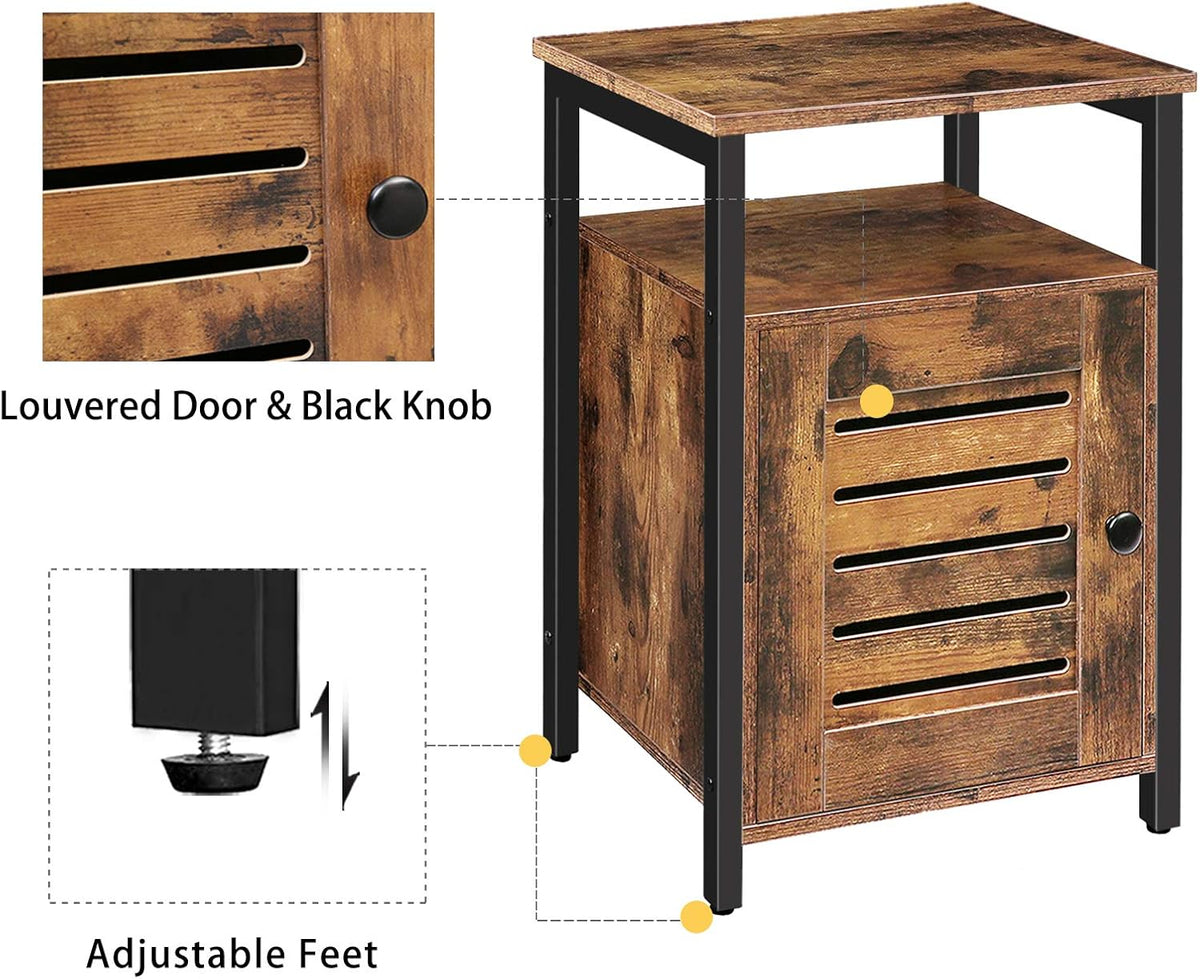 Set of 2 Wood Nightstand with Storage D1064