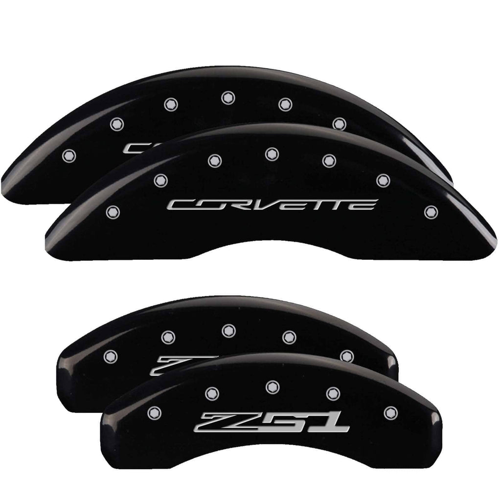 4 Caliper Covers Black Finish Silver G696291