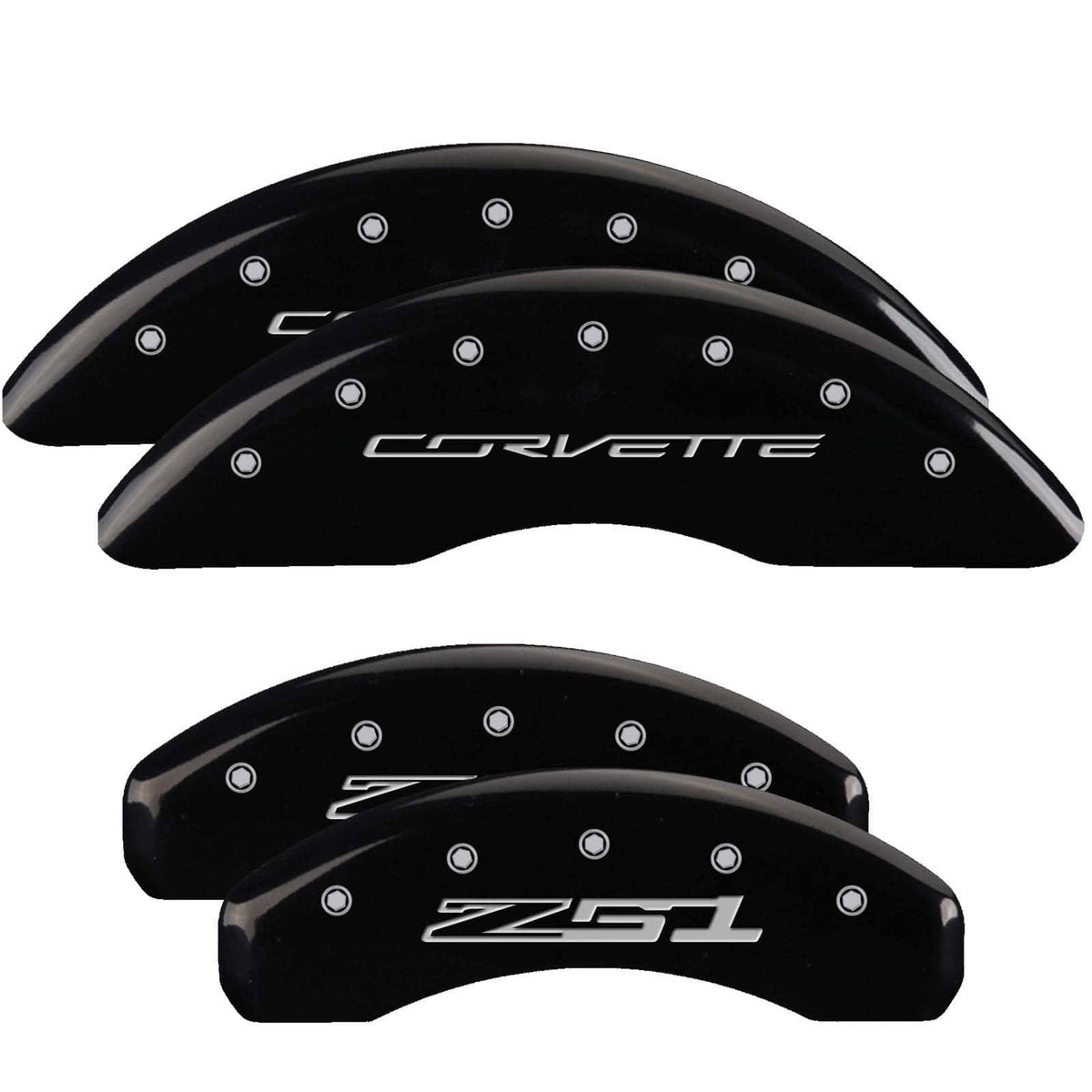 4 Caliper Covers Black Finish Silver G696291