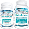 Nattokinase Supplement 180 Caps and Serrapeptase Enzyme 60 Caps G77069