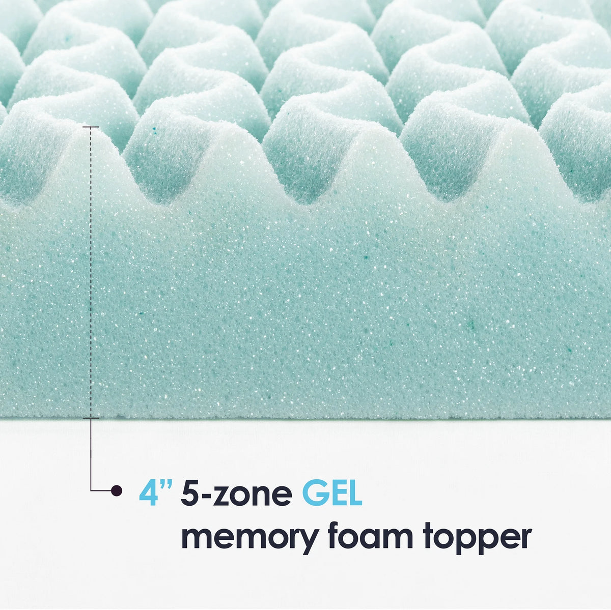 4" 5-Zone Cooling Gel Memory Foam Mattress Topper U670772
