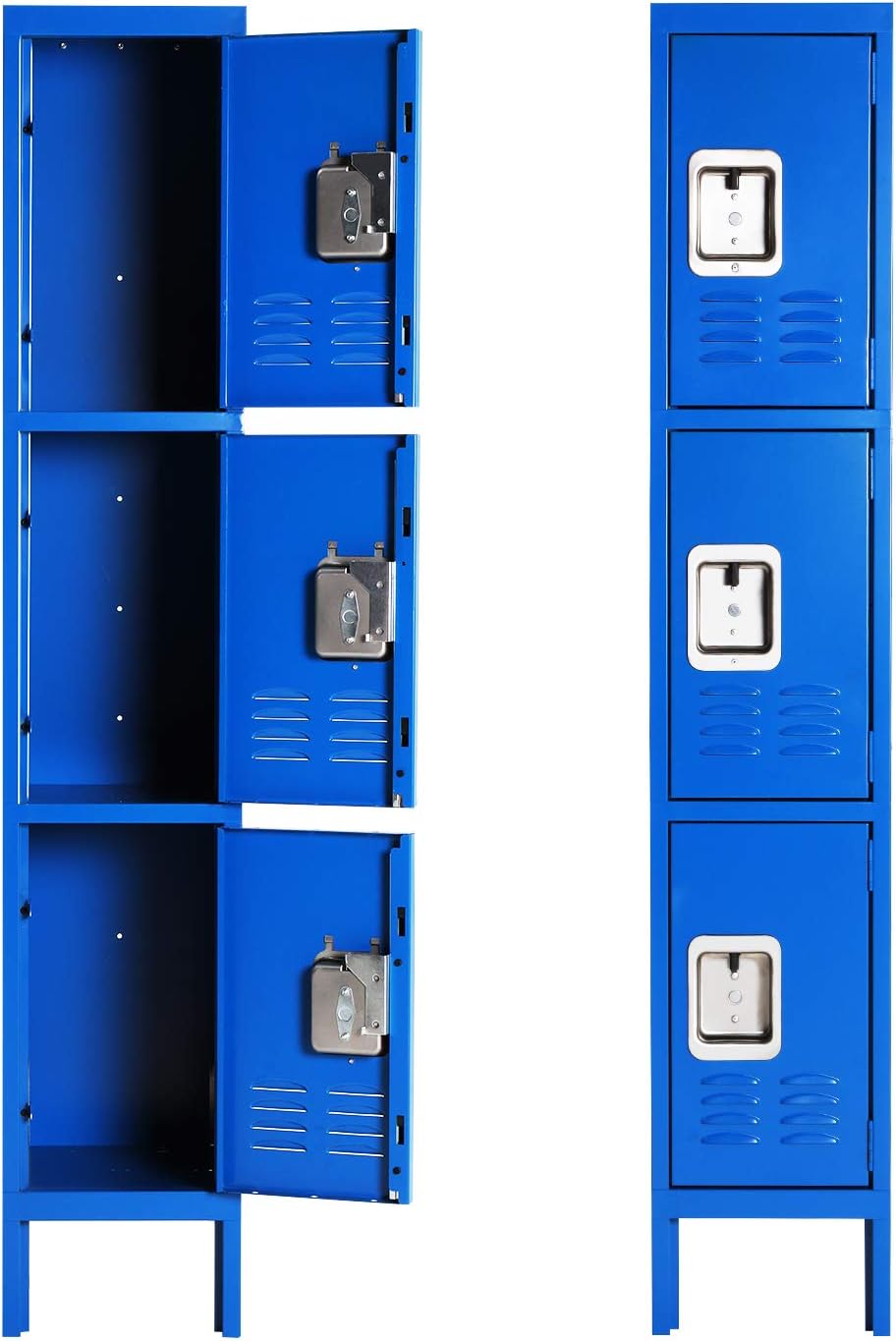 Triple Tier 3 Door Gray Metal Locker U535