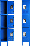 Triple Tier 3 Door Gray Metal Locker U535