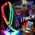 17 inch Single Row Strobe Led Wheel Ring Lights Car Tire Lights 4PCS D847440