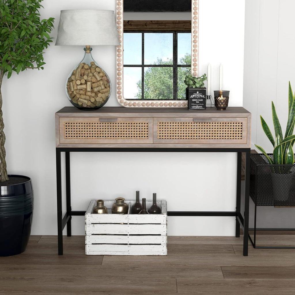 Rustic Console Table with 2 Drawers Q8482