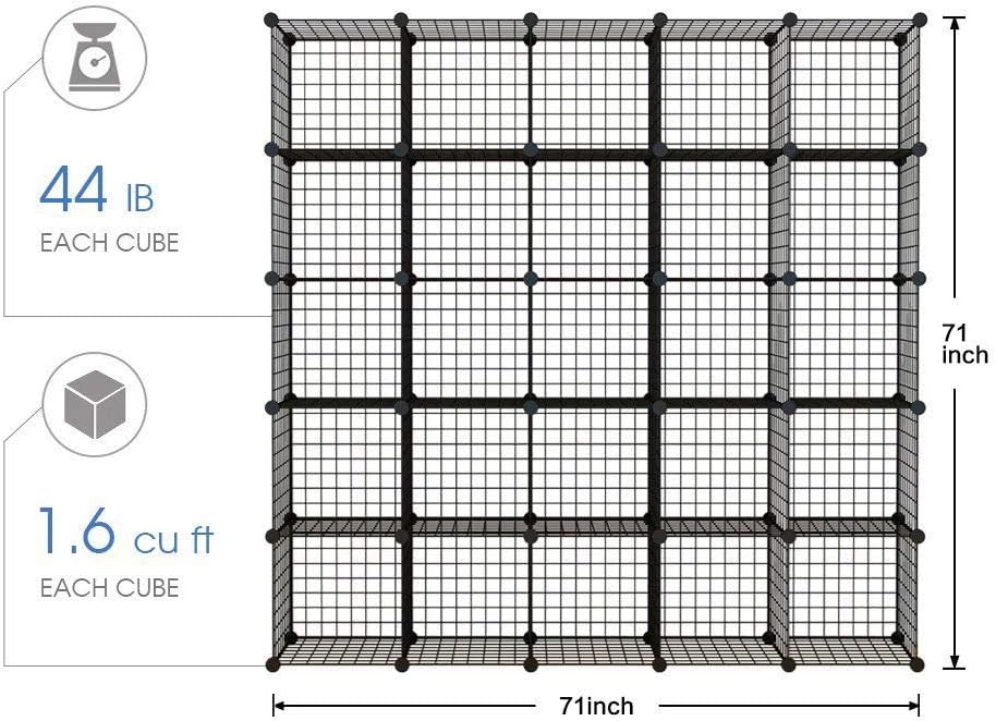 14x14 Wire Cube Storage 25-Cube Modular Shelving Unit C589