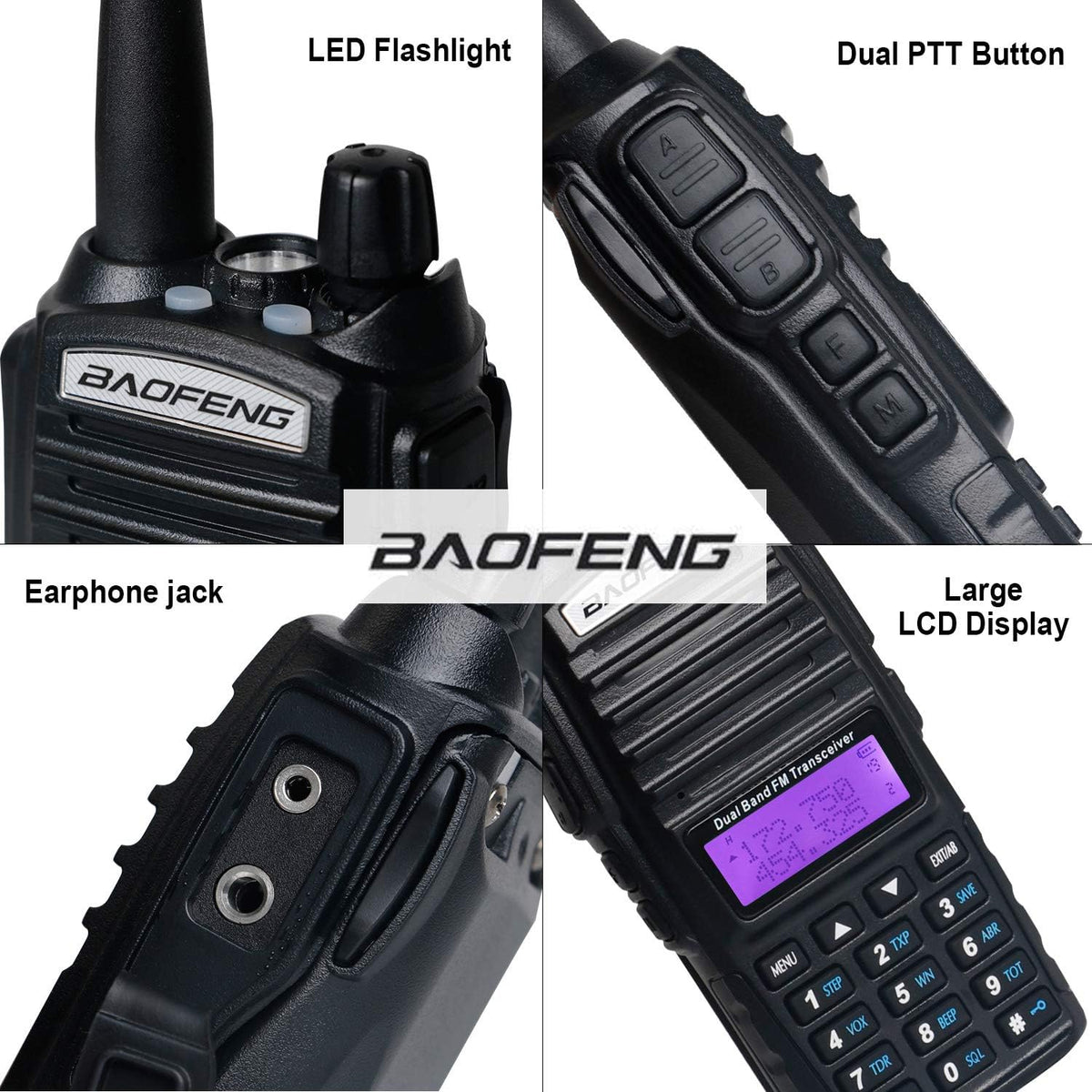 High Power 2 Way Radio with Programming Cable and Speaker Mic Pack of 2 K273