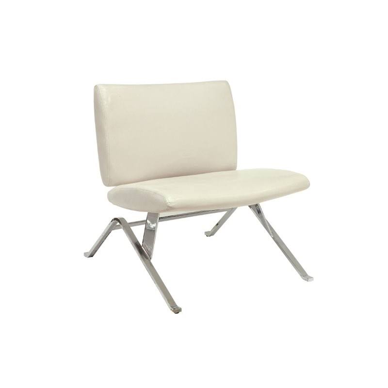 White Contemporary Wood Accent Chair I1196