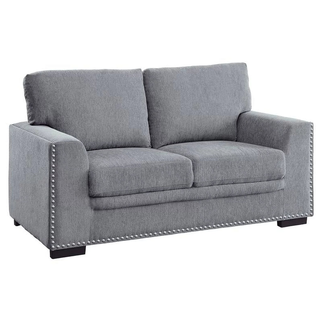 Dark Gray Chenille Loveseat V7265