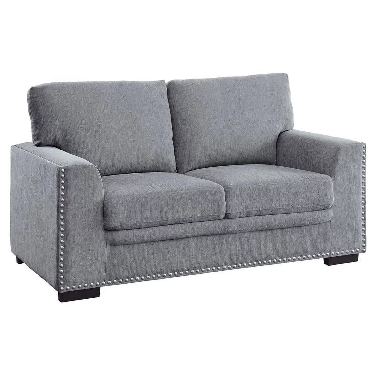 Dark Gray Chenille Loveseat V7265
