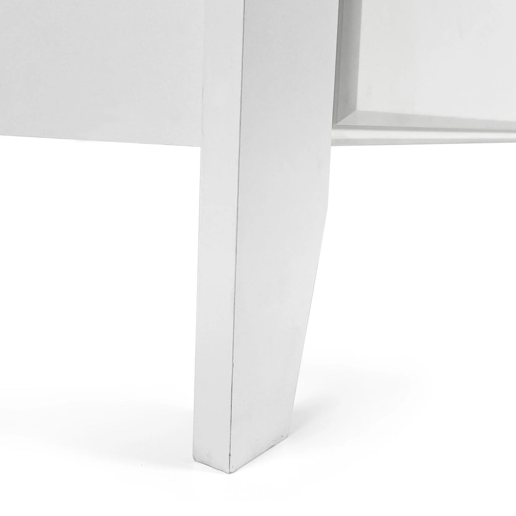 White 6 Drawer Faux Wood Double Dresser H89211