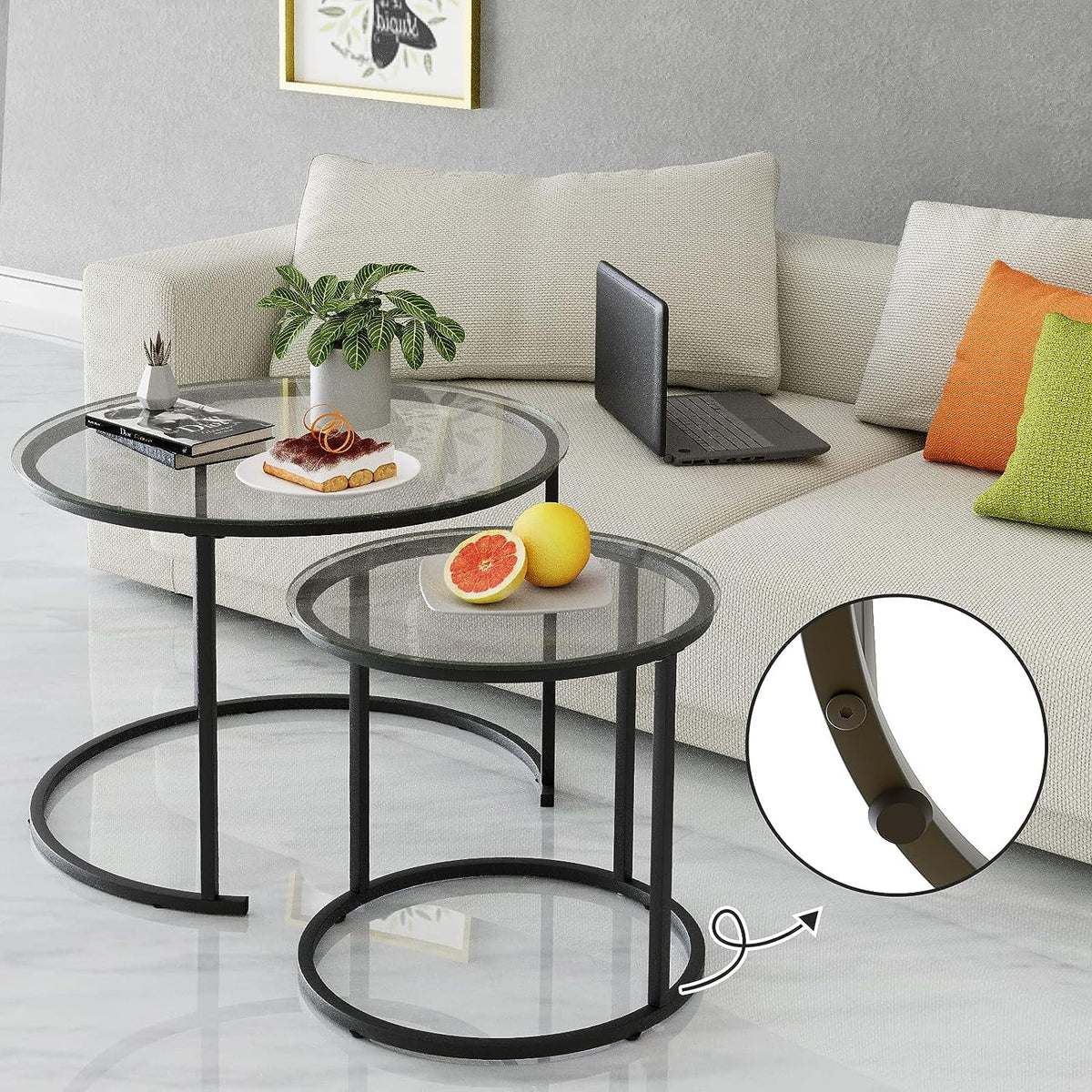 Tempered Glass Round End Table Z1002