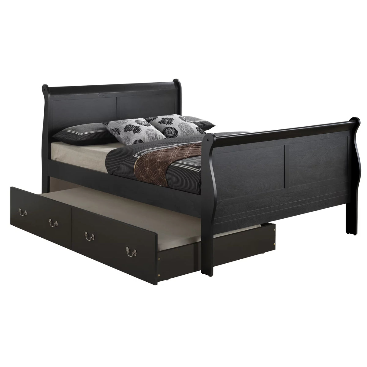 Black Full Trundle Bed H521200