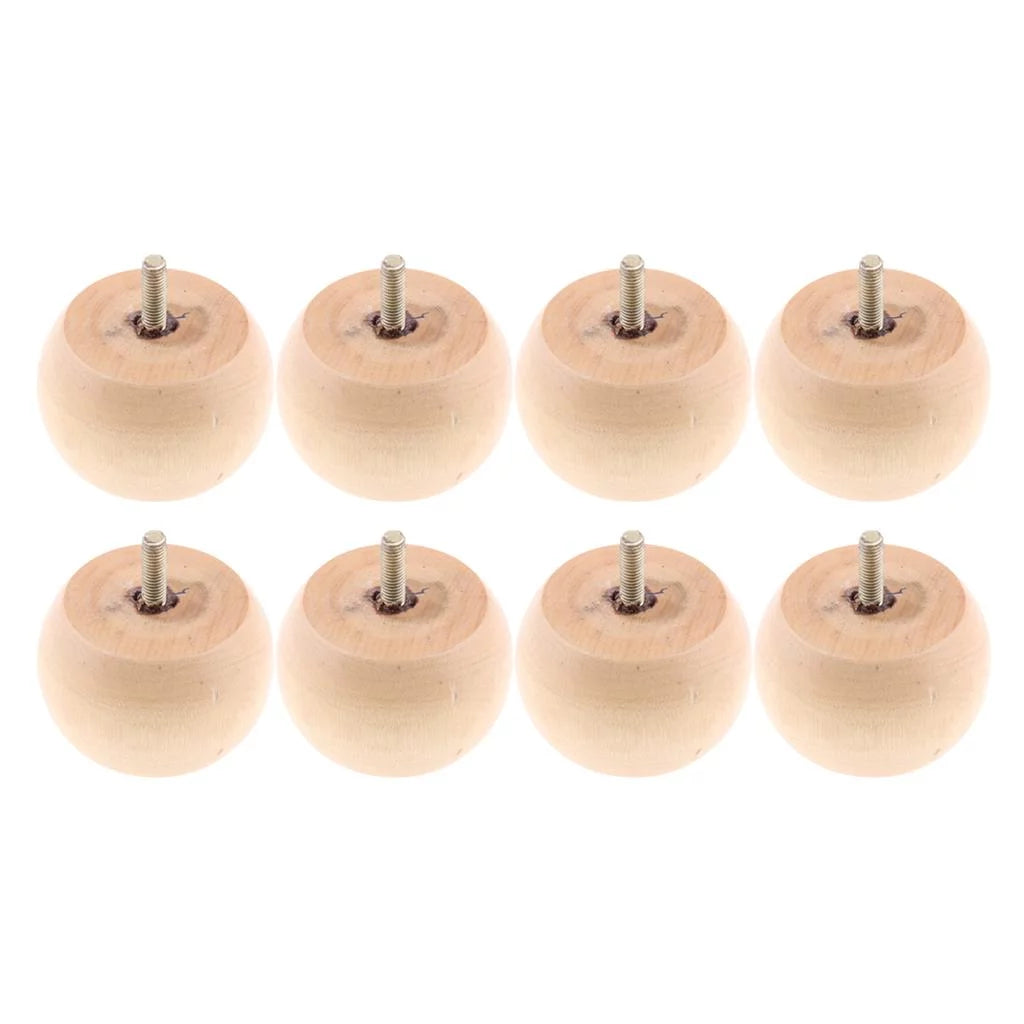 Solid Wood Round Furniture Legs 8 Packs P77463