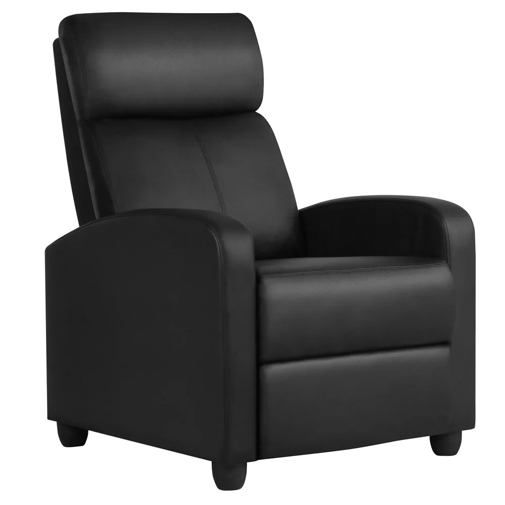 Faux Leather Push Back Recliner P4824