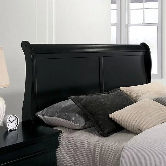 Black Solid Wood 5pcs Bedroom Set B45670