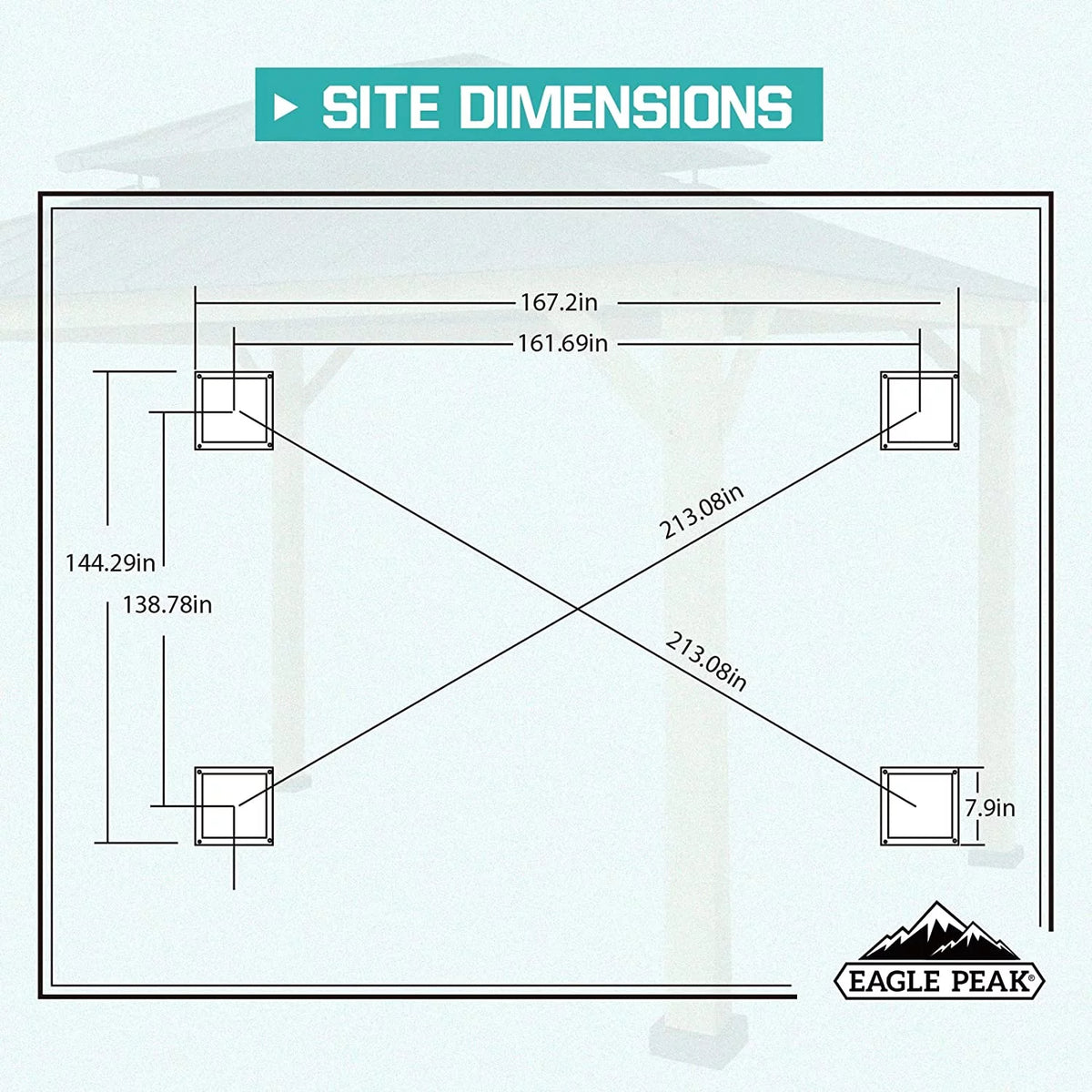 13' x 11' Black Hardtop Gazebo K623